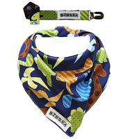Bibska Dino Stomp Bib & Dummy Saver Set